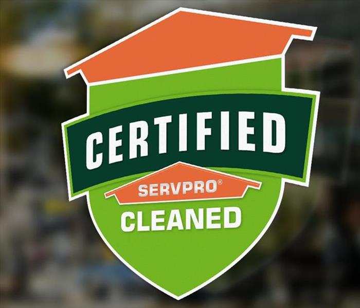 Certified: SERVPRO Cleaned image badge.