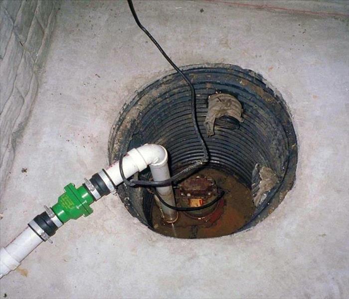 Photo of a sump pit with no water draining